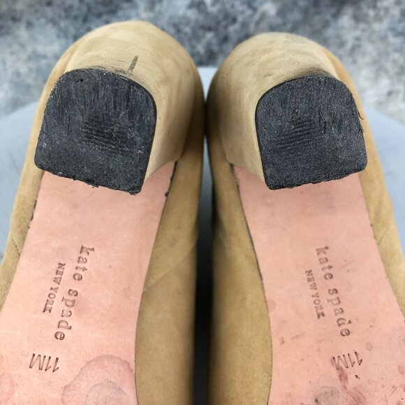 Kate Spade Women's Size 11M Tan Suede Closed Almond Toe Ankle Booties Boots - Picture 12 of 15